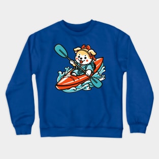 kayaking dog Crewneck Sweatshirt